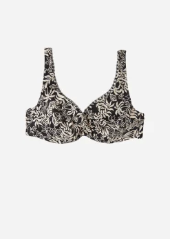 Balconette Hojas Bikini Botanic Black and White