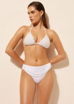 Bikini Braguita Clásica Alta White Pearls