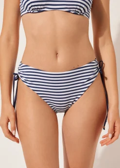 Bikini Braguita Clásica Alta con Cordón Nautical Stripes