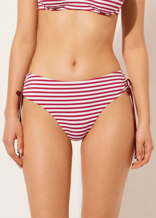 Bikini Braguita Clásica Alta con Cordón Nautical Stripes