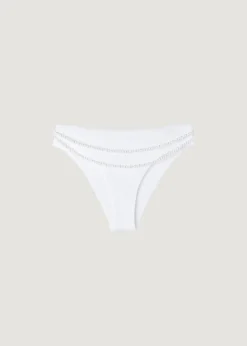 Bikini Braguita Clásica Alta White Pearls