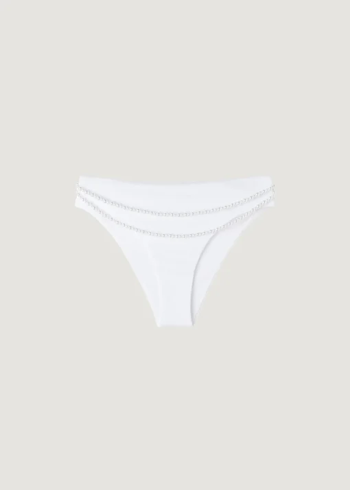 Bikini Braguita Clásica Alta White Pearls