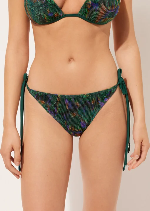 Bikini Braguita Clásica Cordones Night Foliage