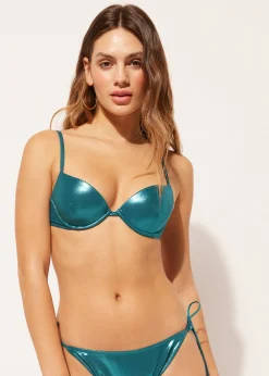 Bikini Push-up Relleno Ligero Metallic Skin
