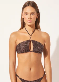 Bikini Top Estilo Camiseta Brown Snake