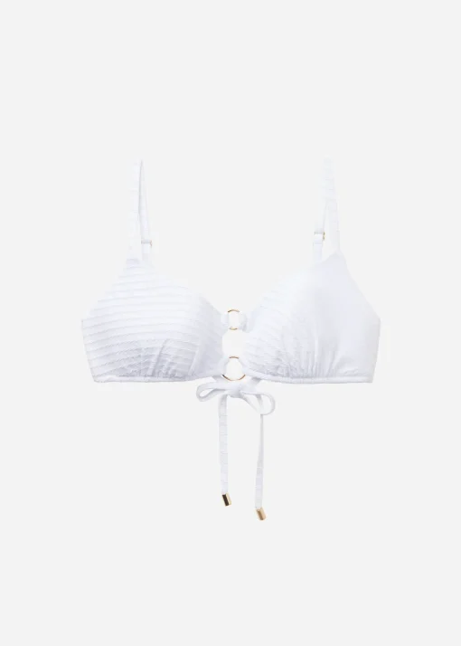 Bikini Top Estilo Camiseta White Waves