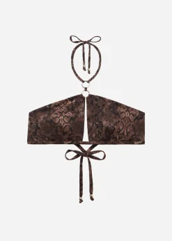 Bikini Top Estilo Camiseta Brown Snake