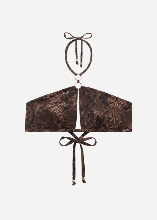 Bikini Top Estilo Camiseta Brown Snake