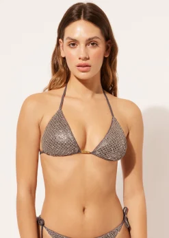 Bikini Triángulo Relleno Extraíble Glittering Net