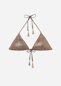 Bikini Triángulo Relleno Extraíble Glittering Net