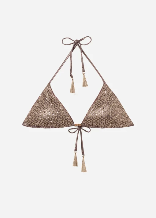 Bikini Triángulo Relleno Extraíble Glittering Net