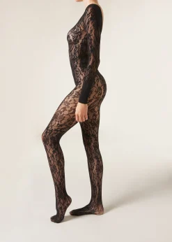 Body Cuerpo Entero Encaje Con Flores
