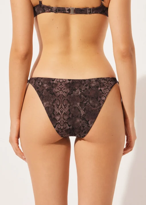 Braguita Bikini Cordones Brown Snake