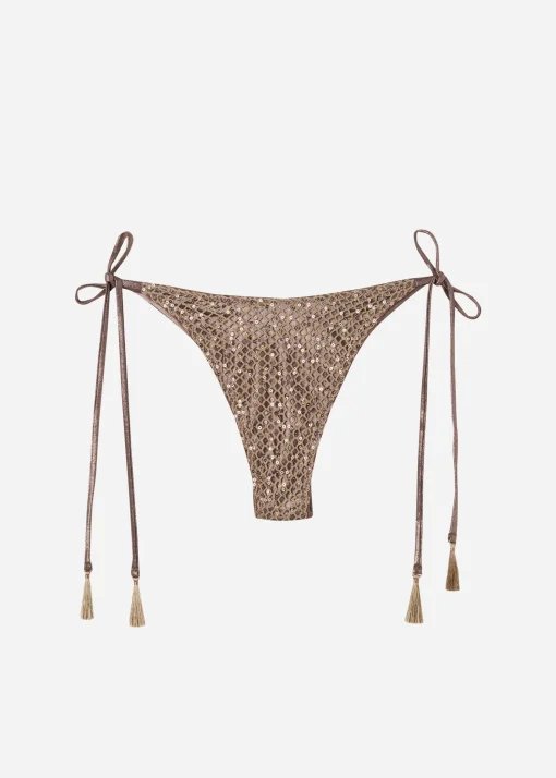 Brasileña Bikini Cordones Glittering Net