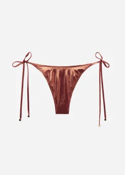 Brasileña Bikini Cordones Metallic Skin