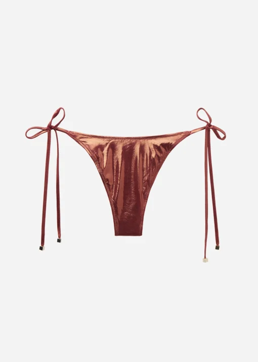 Brasileña Bikini Cordones Metallic Skin