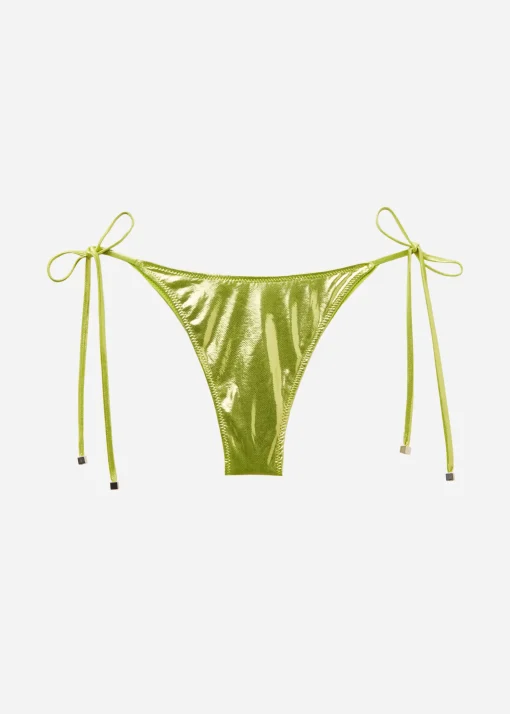 Brasileña Bikini Cordones Metallic Skin