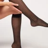 Calcetin Lycra Con Rombos Verticales