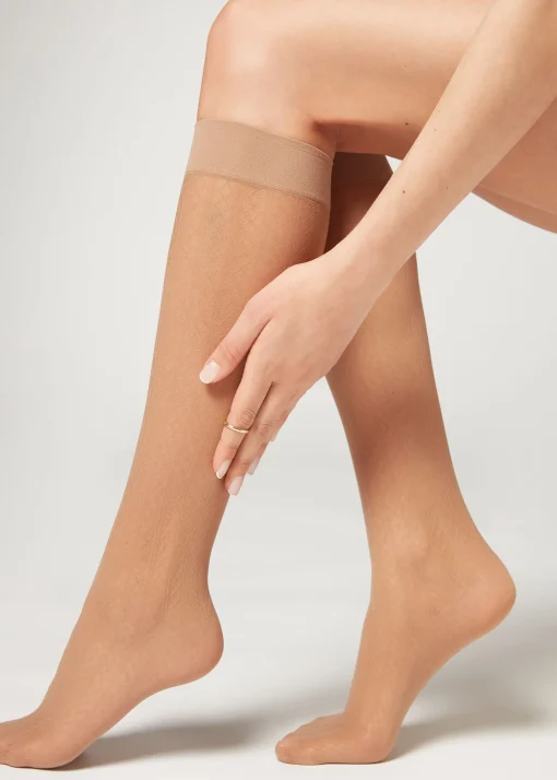 Calcetin Lycra Con Rombos Verticales
