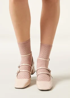 Calcetines Algodón Estampado Con Glitter