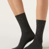 Calcetines Algodón Canalé Con Strass