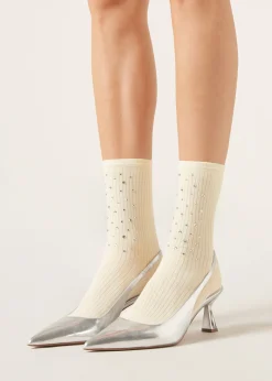 Calcetines Algodón Canalé Con Strass