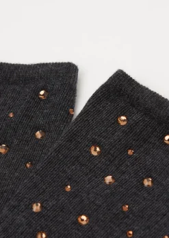Calcetines Algodón Canalé Con Strass