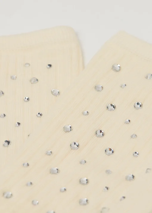Calcetines Algodón Canalé Con Strass