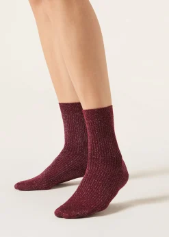 Calcetines Algodón Con Canalé Y Glitter
