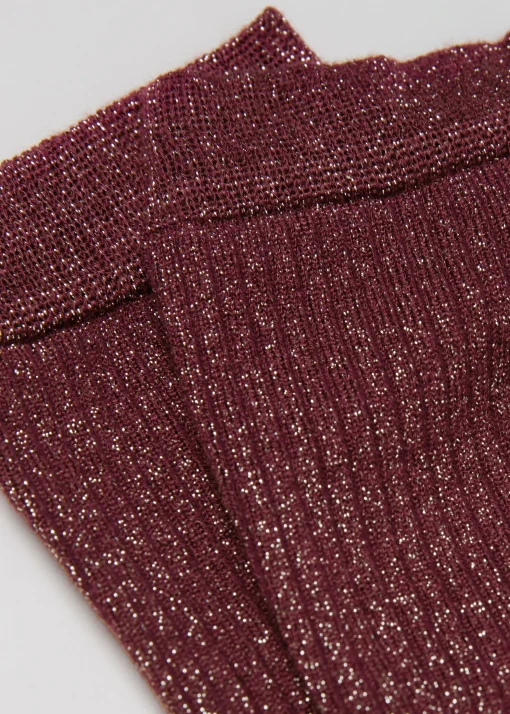 Calcetines Algodón Con Canalé Y Glitter