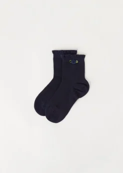 Calcetines Algodón Con Detalle Flor