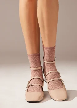 Calcetines Algodón  Estampado Con Glitter
