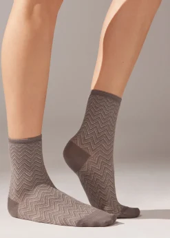 Calcetines Algodón  Estampado Con Glitter