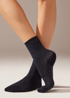 Calcetines Algodón  Estampado Con Glitter