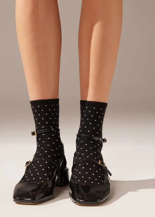 Calcetines Algodón  Lunares Y Glitter