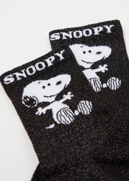 Calcetines Algodón Snoopy Con Glitter