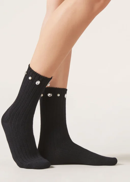 Calcetines Cashmere Con Aplicaciones