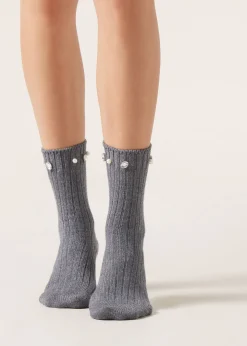 Calcetines Cashmere Con Aplicaciones