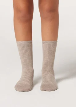Calcetines Cashmere Con Canalé