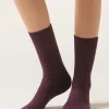 Calcetines Cortos Acanalados con Lana y cashmere