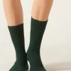 Calcetines Cortos Acanalados con Lana y cashmere