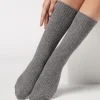 Calcetines Cortos Acanalados con Lana y cashmere