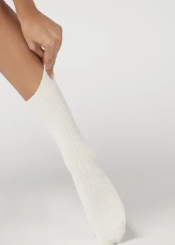 Calcetines Cortos Acanalados con Lana y cashmere