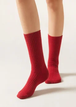 Calcetines Cortos Acanalados con Lana y cashmere