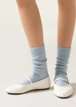 Calcetines Cortos Acanalados con Lana y cashmere