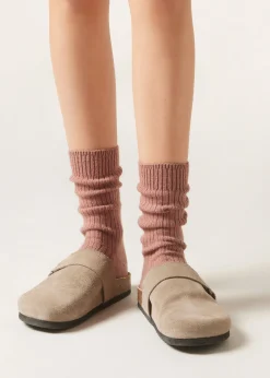 Calcetines Cortos Acanalados con Lana y cashmere