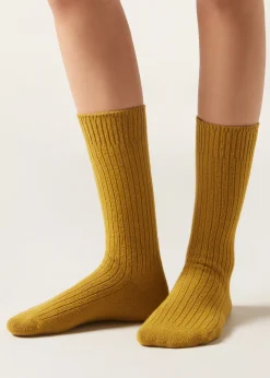 Calcetines Cortos Acanalados con Lana y cashmere
