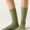 Calcetines Cortos Acanalados con Lana y cashmere