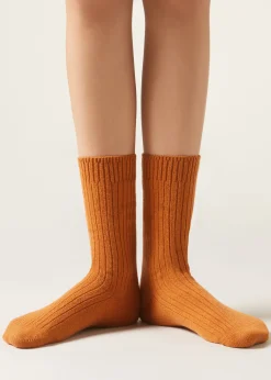 Calcetines Cortos Acanalados con Lana y cashmere