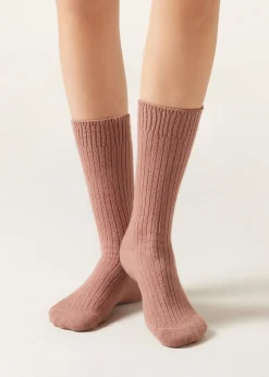 Calcetines Cortos Acanalados con Lana y cashmere